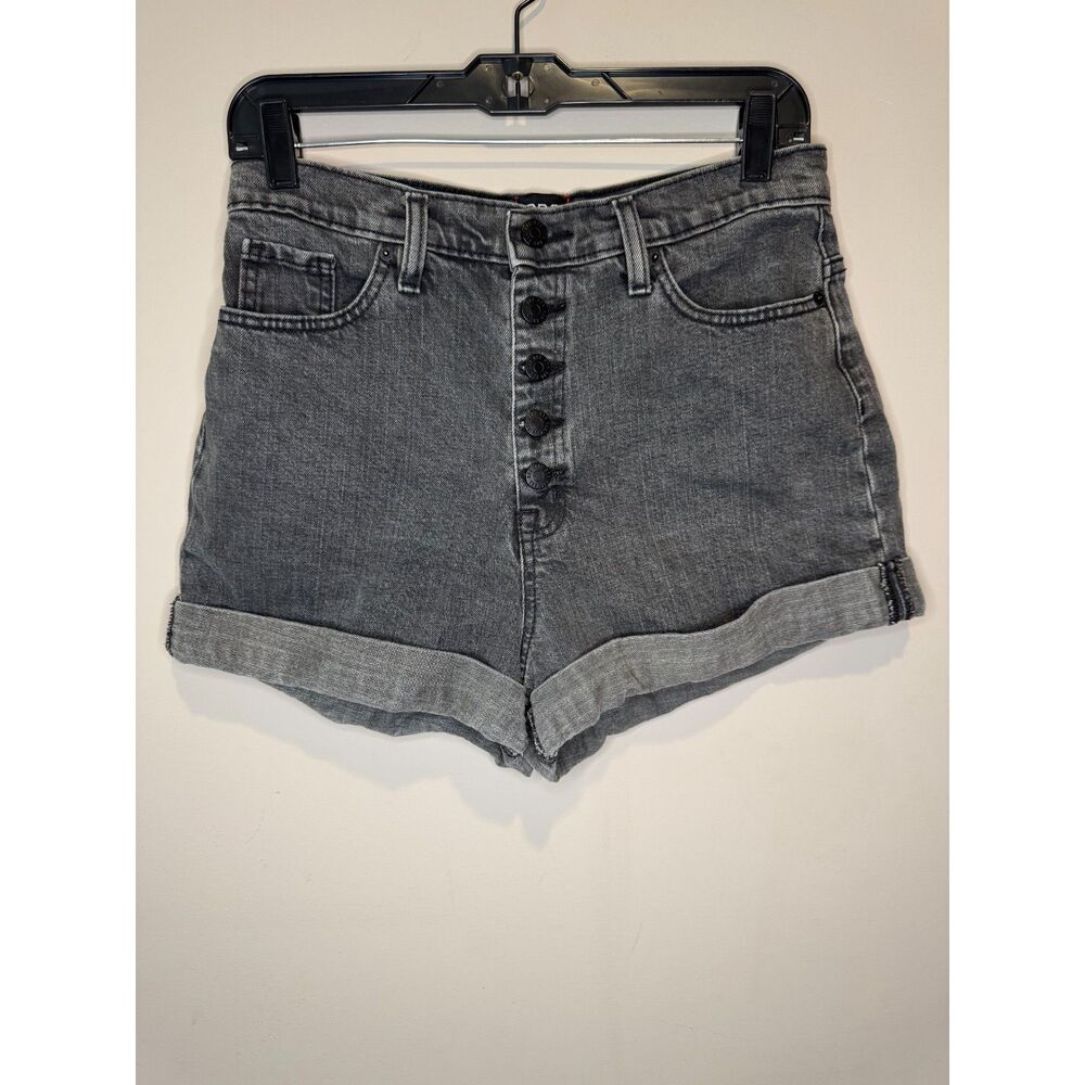 BDG Urban Outfitters Mom Shorts 29 Gray Black High Rise Button Fly Cuffed Denim